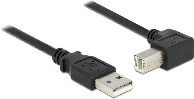 Delock USB2.0-Kabel A-B: 50cm, schwarz (0.50 m, USB 2.0)