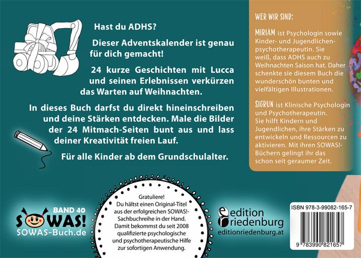 Nährwerte und Zutaten Supergut mit ADHS - Adventskalender: 24 Tage Positive Psychologie, 24 Mitmach-Seiten und viele