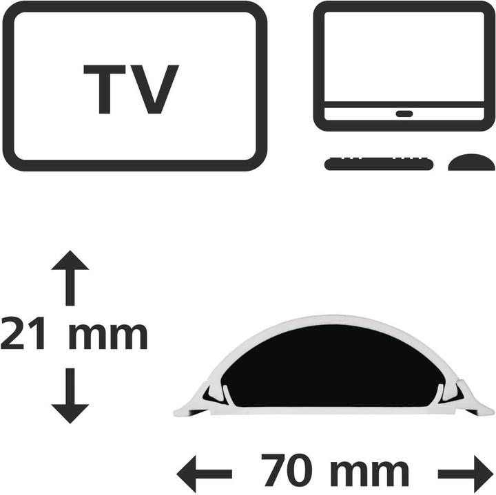 Produktbild Hama PVC-Kabelkanal, halbrund (Kabelkanal, 100 cm)