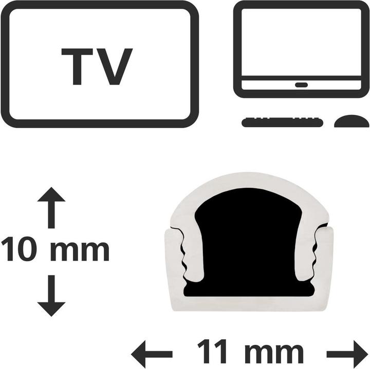 Produktbild Hama PVC-Kabelkanal, halbrund (Kabelkanal, 100 cm)