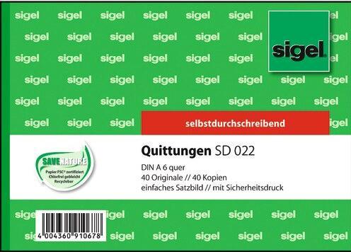 Produktbild Sigel Quittungsblock Papierformat: DIN A6 quer selbstdurchschreibend: Ja