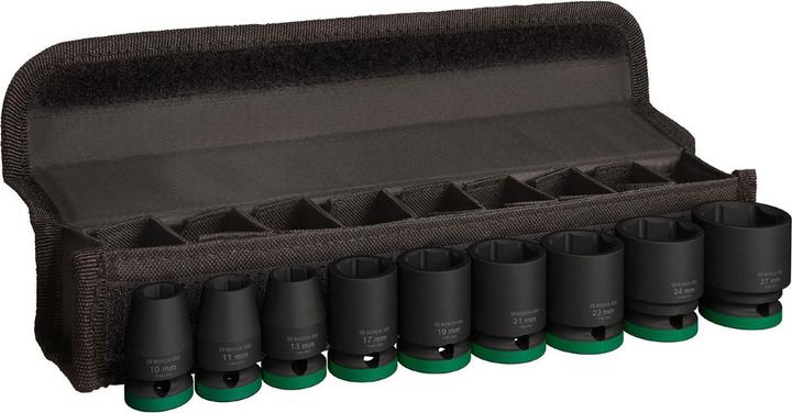 Bosch Professional Zubehör Steckschlüsseleinsatz-Set (19 mm, 24 mm, 22 mm, 10 mm, 21 mm, 27 mm, 17 mm, 11 mm, 13 mm)