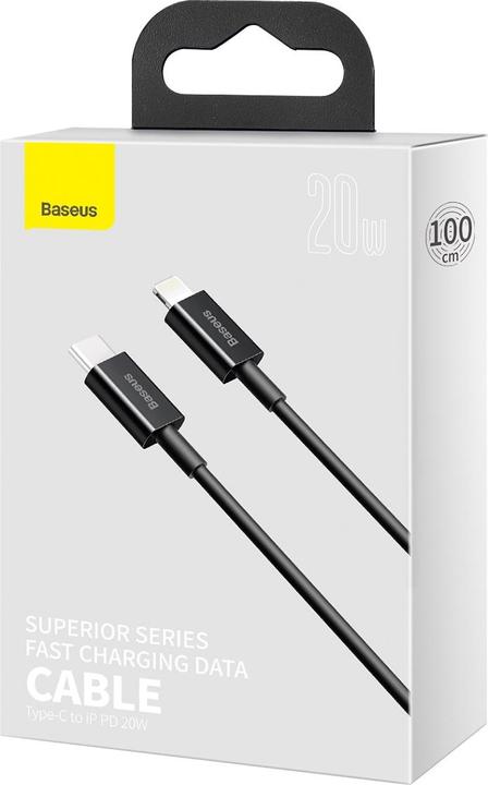 Produktbild Baseus Superior Series Cable USB-C to iP, 20W, PD, 1m (black) (1 m, USB 3.0)