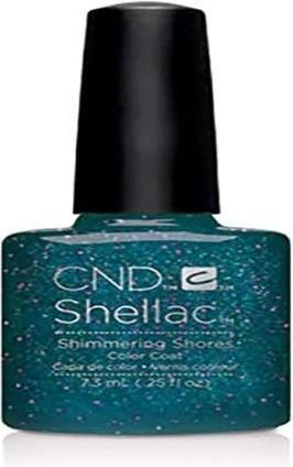 Actual product image CND Shellac - Color Coat Shimmering Shores (Glitter, Turquoise, UV gel varnish)