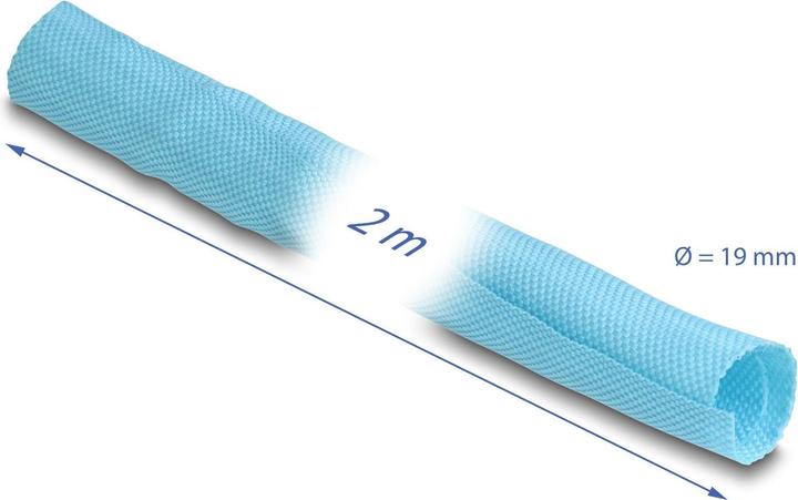 Produktbild Delock Kabelschlauch selbstschliessend 2 m x 19 mm Blau (Kabelschlauch, 200 cm)