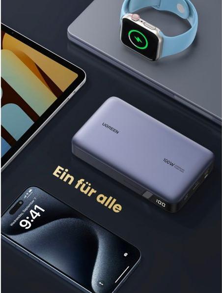 Image du produit Ugreen Banque d'alimentation (20000 mAh, 100 W, 72 Wh)