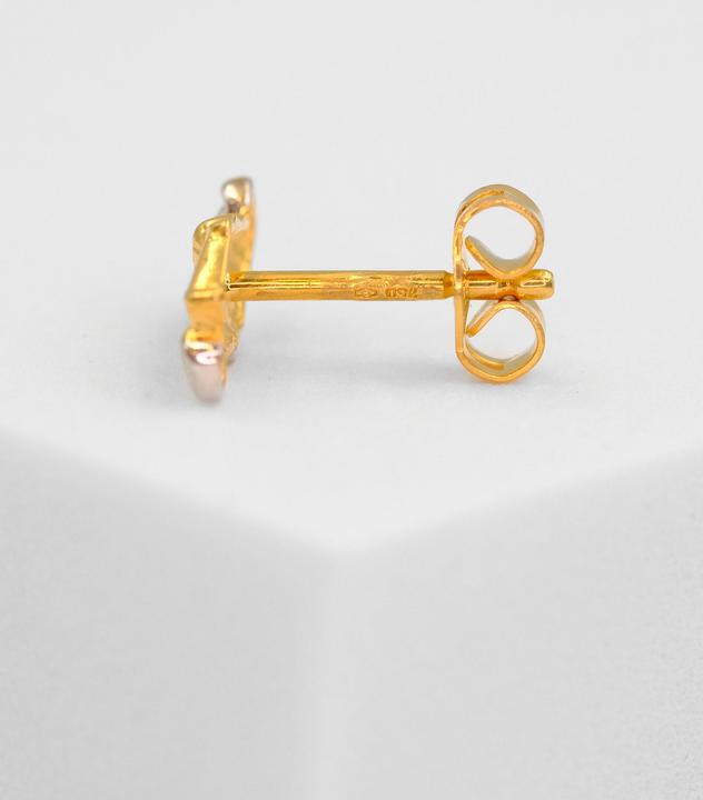 Image du produit Muau Boucles d'oreilles simples formula 1 bicolor yellow/white gold 750, 6x11mm (750, Or blanc, Or jaune 18 carats)