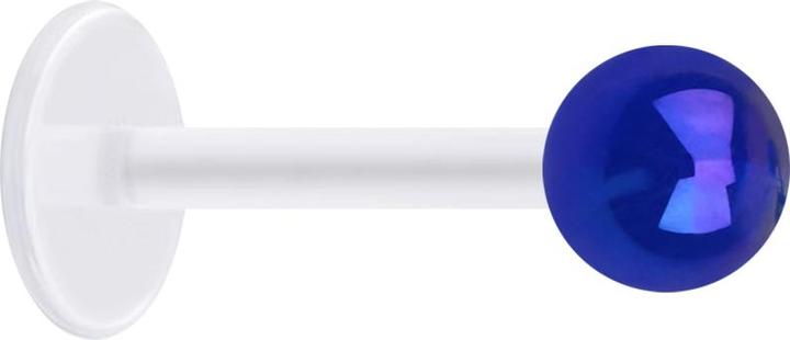 Produktbild Star Piercing Micro Labret transparent mit Kugel beschichtet dunkelblau (ohne Messing, Acryl, Bioflex)