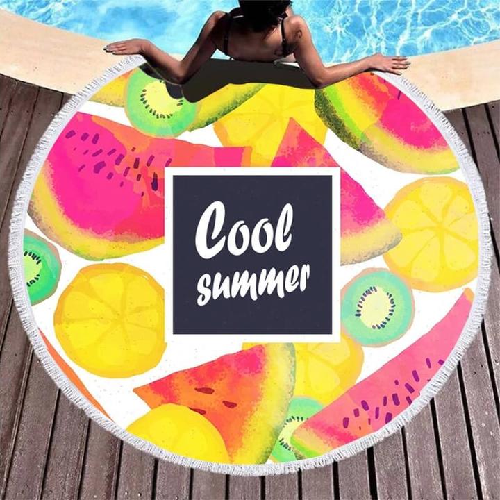 Actual product image Cover-Discount Cool Summer Round Beach Towel