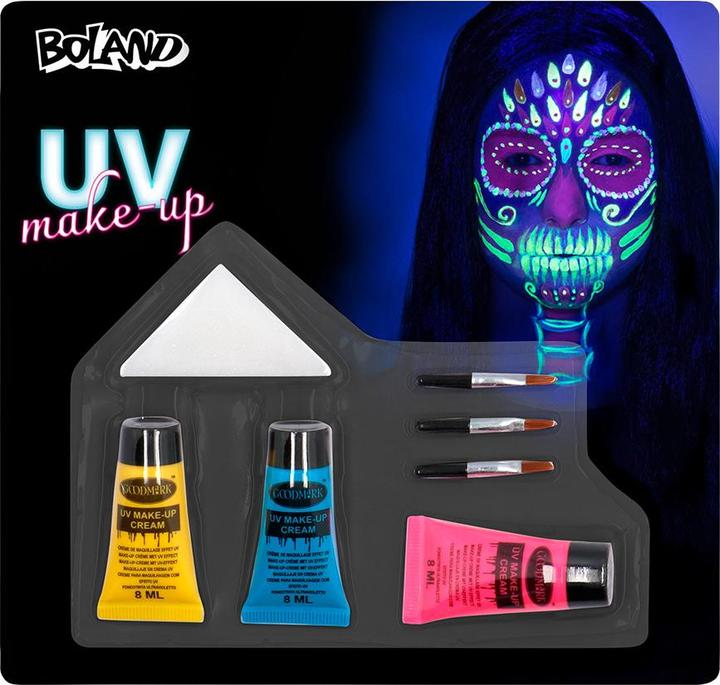 Boland Schminkset Bright Skull:UV Leuchtfarben