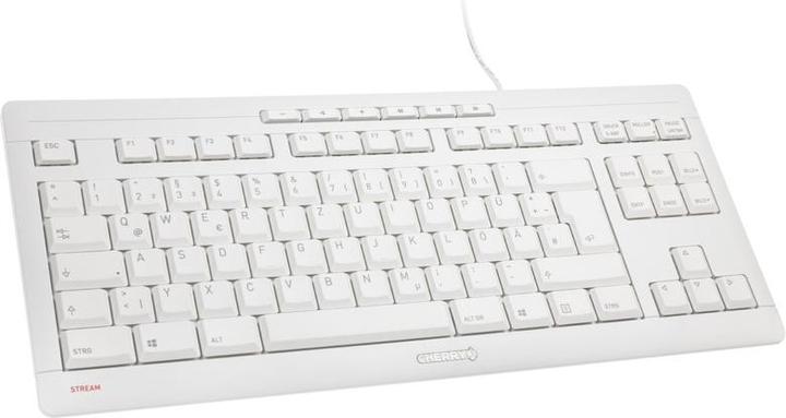 Produktbild CHERRY TAS STREAM KEYBOARD TKL Corded DE-Layout grau (DE, Kabelgebunden)