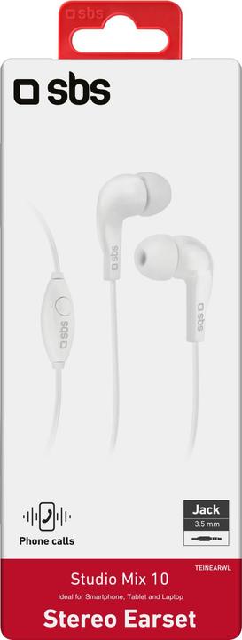Immagine prodotto SBS Cuffie con cavo, stereo in-ear Studio Mix 10, spina jack 3,5 mm con microfono e pulsante per G (Cablato)