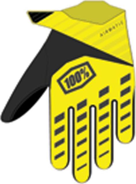 Actual product image 100% Gants Airmatic Youth fluo jaune-noir KL (L)