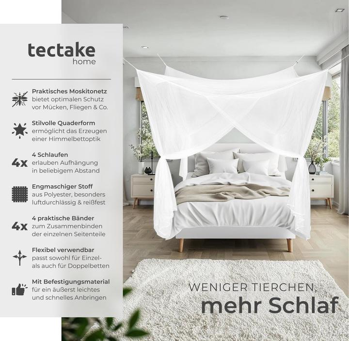 Image du produit tectake Moustiquaire pour Lit (200 x 210 cm)