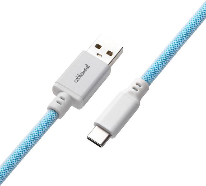Produktbild CableMod Pro Coiled Keyboard Cable USB-C zu USB Typ A, Blueberry Cheesecake (1.50 m, USB 2.0)
