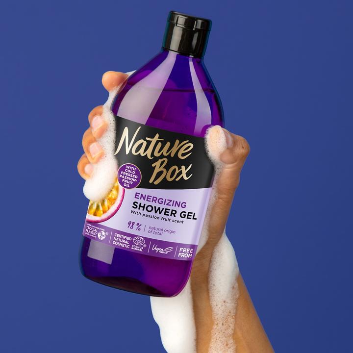 Actual product image Nature Box Refreshing shower gel with passion fruit oil (385 ml)