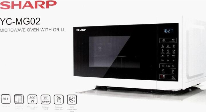 Produktbild Sharp YC-MG02E-W Mikrowelle Arbeitsplatte (20 l)