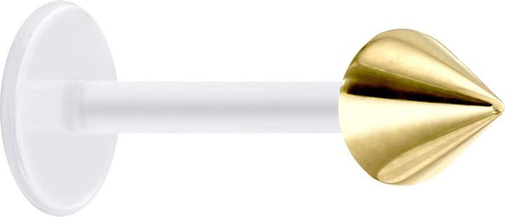 Immagine prodotto Star Piercing Micro Labret trasparente con Cone placcato in oro (Acciaio chirurgico 316L, Bioflex, senza ottone)