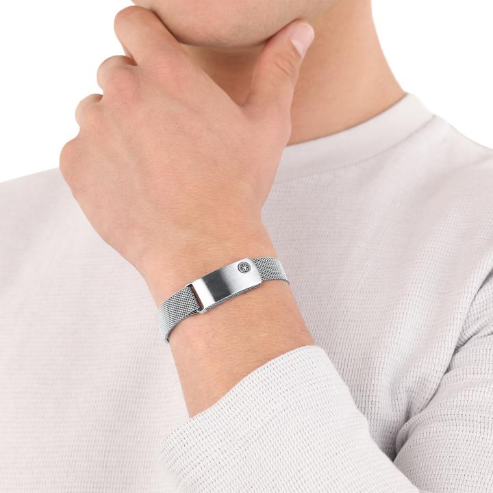 Image du produit S.Oliver Bijoux de bras pour hommes, acier inoxydable | Boussole (23.50 cm, Acier inoxydable)