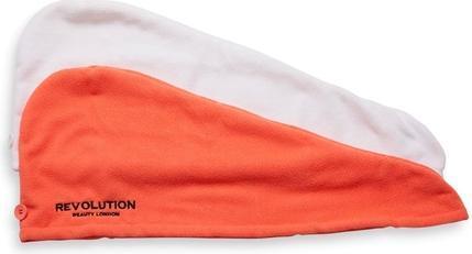Immagine prodotto Makeup Revolution Turbante elastico per capelli (involucro in microfibra) - Variante: Corallo/Bianco