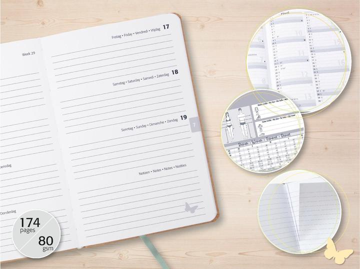 Actual product image Sigel Taschenagenda JOLIE Pure (13.5 x 20.3 cm, German, French, Dutch, English)