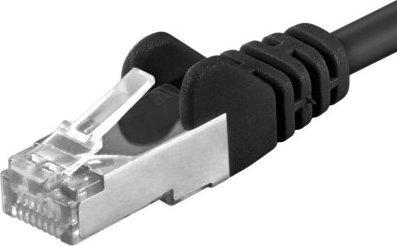 Produktbild PremiumCord Patch kabel S-FTP Cat6a cerna networking cable Black SF/UTP (S-FTP) (SF/UTP, CAT6a, 10 m)