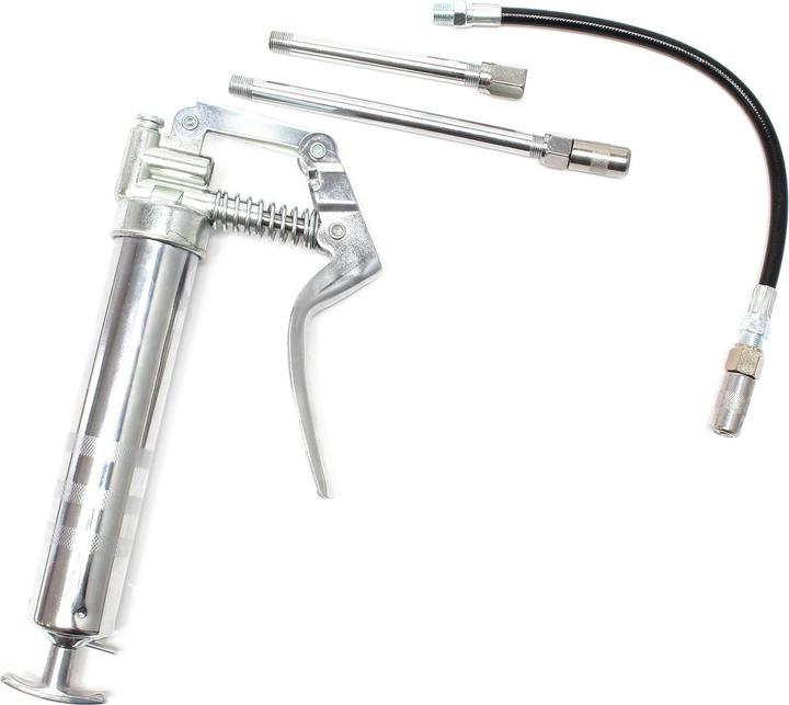 Actual product image Wiltec Pistol Grip One Handed Grease Gun with Three Extensions Grease Lubricant 90ml 137.9bar
