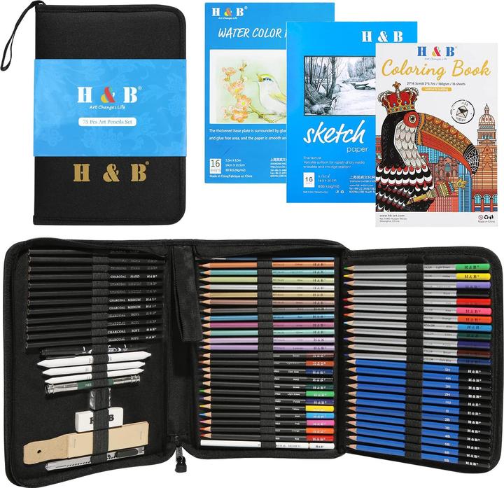 Actual product image H+B 75 piece drawing pencil set (75 x)