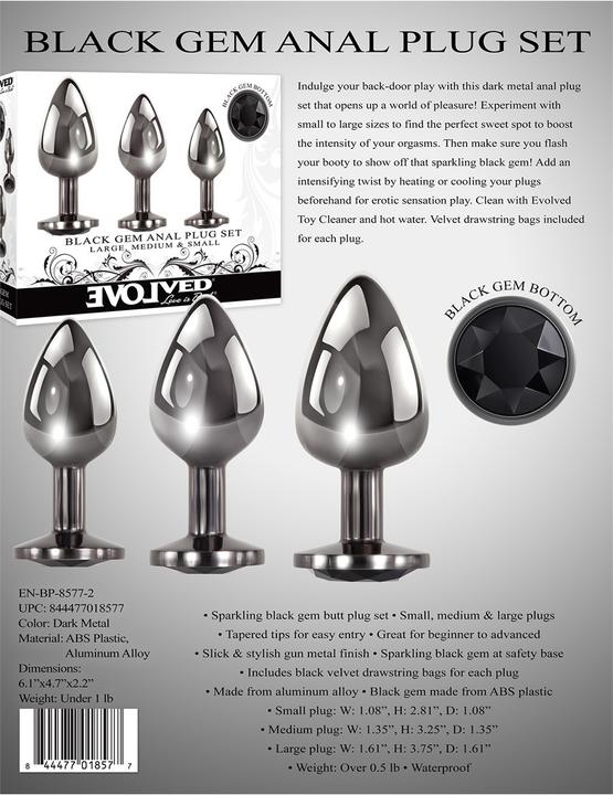 Immagine prodotto Evolved Set di butt plug "Black Metal