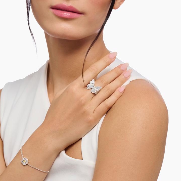 Immagine prodotto Thomas Sabo Cocktailring Schmetterling Butterfly Paradise mit Steinen Silber (60, 925 Argento)