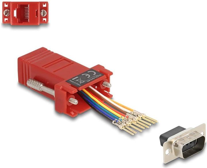 Immagine prodotto Delock Kit di montaggio da spina D-Sub 9 pin a presa RJ45 rosso (0.05 m, VGA)