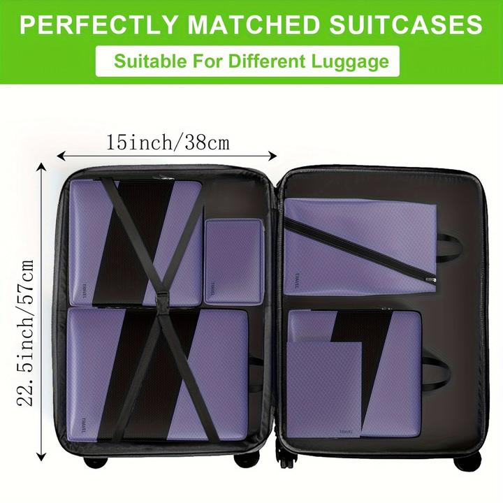 Produktbild Only-Bags.Store 6pcs Mode Nylon Kompression Packen Würfel, leichte Reisezubehör Organizer Taschen, Multi-Grösse
