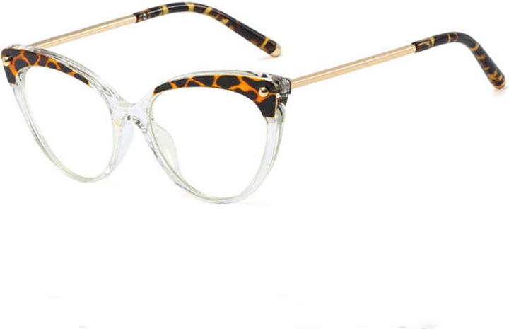 Techsuit - Anti-Blue Light Glasses Reflex TR90 (F93308) - Cat Eye - Clear / Leopard