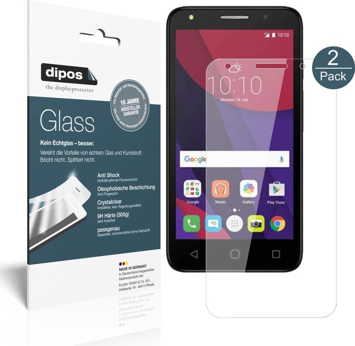 Actual product image Dipos Screen Protector Anti-Shock (2 Piece, Alcatel Pixi 4)