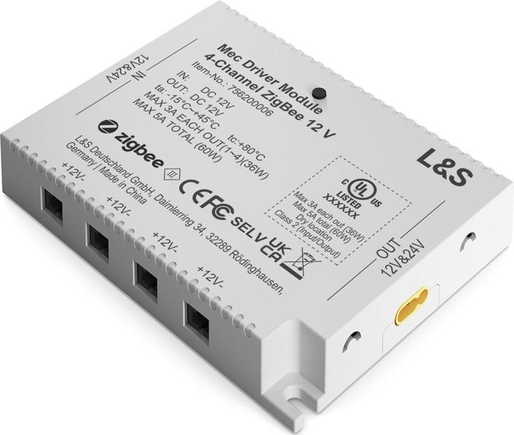 Image du produit L&S Module de commande à 4 canaux Mec Driver 12 / 24 V Funk/ZigBee