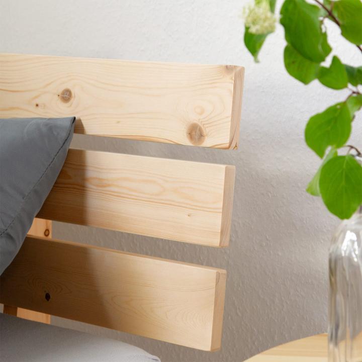 Produktbild Jamb Einzelbett Holzbett 90x200cm Natur (90 x 200 cm)