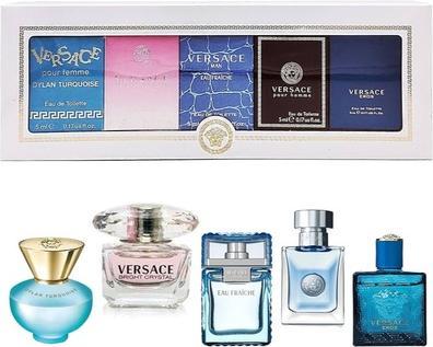Actual product image NoName Set of miniatures Versace Dylan Turquoise Edt 5ml + Bright Crystal Edt 5ml + Man Eau Fraiche Edt 5ml