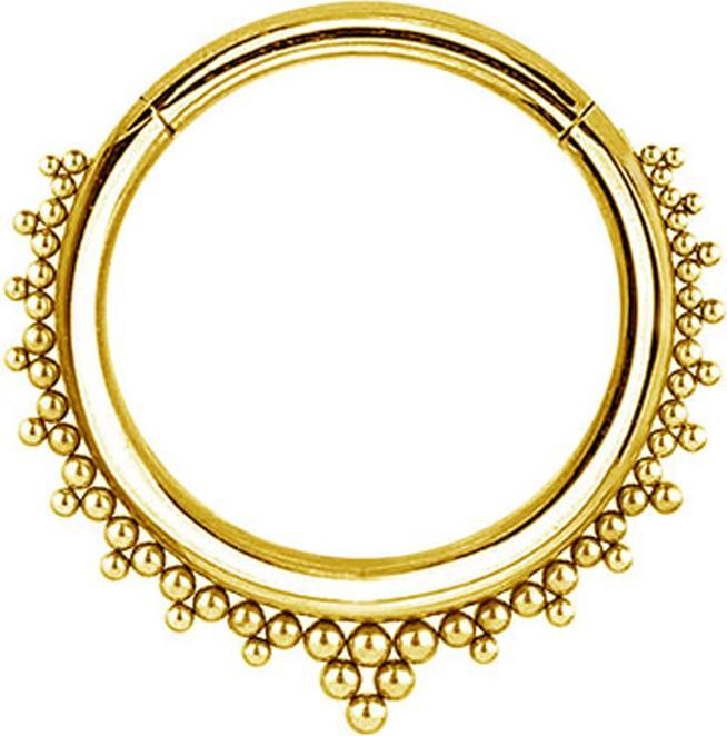 Produktbild Star Piercing Ohrgewicht Segmentring klappbar vergoldet Kugeln Dreiecke (Chirurgenstahl 316L)