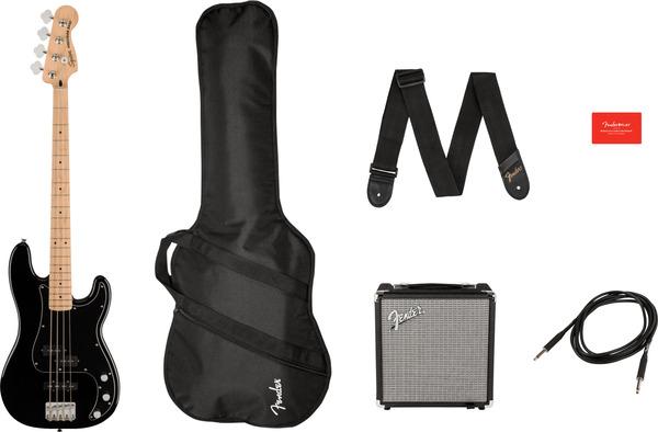 Image du produit Fender Affinity Series Precision Bass PJ Pack MN Black starterset électrique basgitaar (Guitare électrique, Érable, Peuplier, Single-Coil Jazz Bass® en céramique, érable)