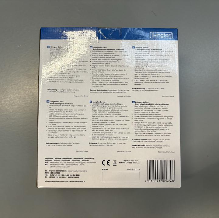 Valori nutrizionali e ingredienti Livington Vai Fan (70 dB)