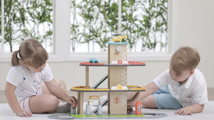 Actual product image Viga Toys Car park with petrol station