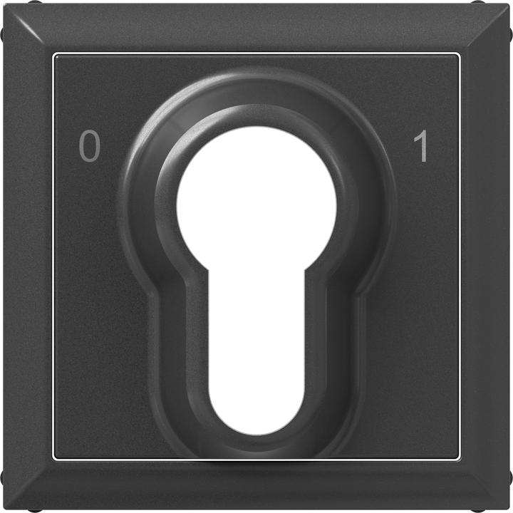 Actual product image Legrand SEANO cover for key switch 0-1 with DIN half cylinder, anthracite, 765433