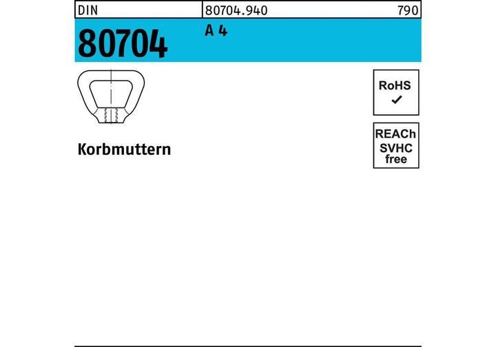 Actual product image Basket nut DIN 80704 M 20 A 4
