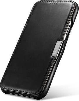 Produktbild iCarer iPhone 11 Pro - Luxury Series (Side-open) Echtleder Flip-Case, schwarz (Apple iPhone 11 Pro)