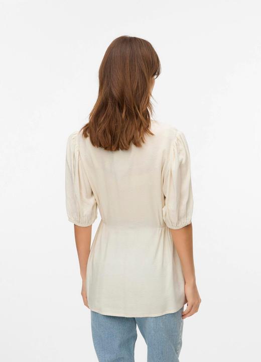 Immagine prodotto Mamalicious Normal geschnitten Mandarin Kragen Elastische Bündchen Ballonärmel Top Bluse (S)