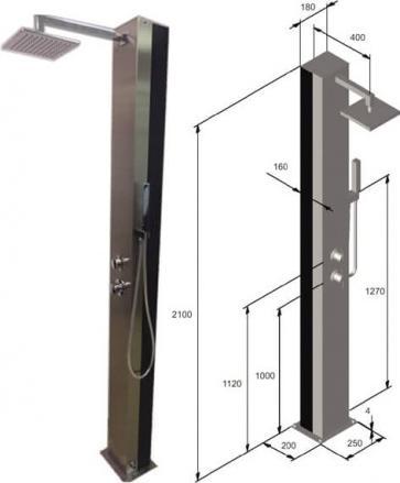 Image du produit Ideal Douche solaire façade inox Trinidad 25L