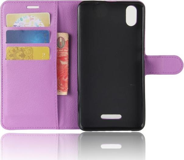 Produktbild MU Classic Magnetische Leder Hülle mit Litchitextur (Wiko Lenny 4 Plus)