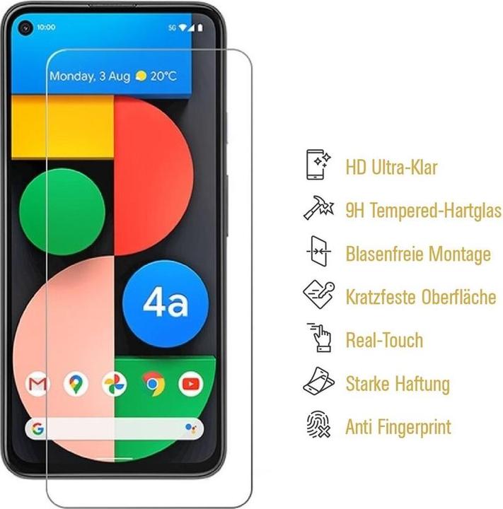 Actual product image Protectorking 1x real tempered 9H armoured glass 3D CLEAR (1 Piece, Google Pixel 4a)