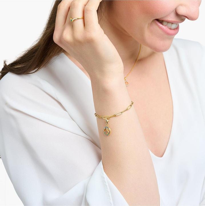Immagine prodotto Thomas Sabo Pendente Charm Peace con pietre colorate, oro (Argento 925)