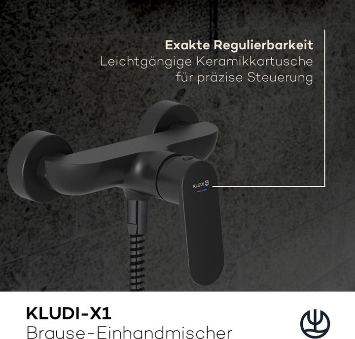 Actual product image Kludi X1 Surface-mounted shower mixer, single lever shower mixer